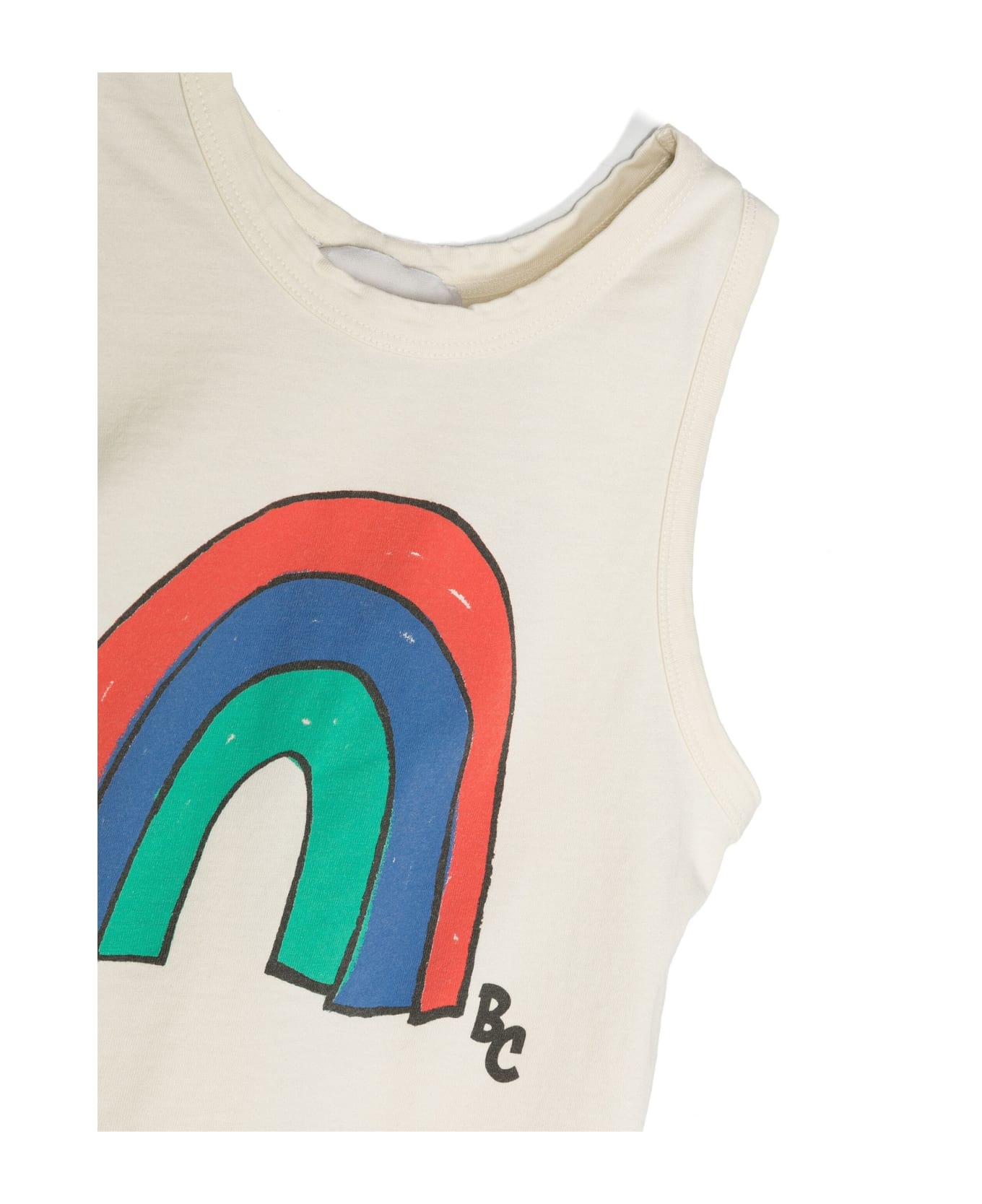 Bobo Choses Ivory Tank Top For Kids With Rainbow - Ivory