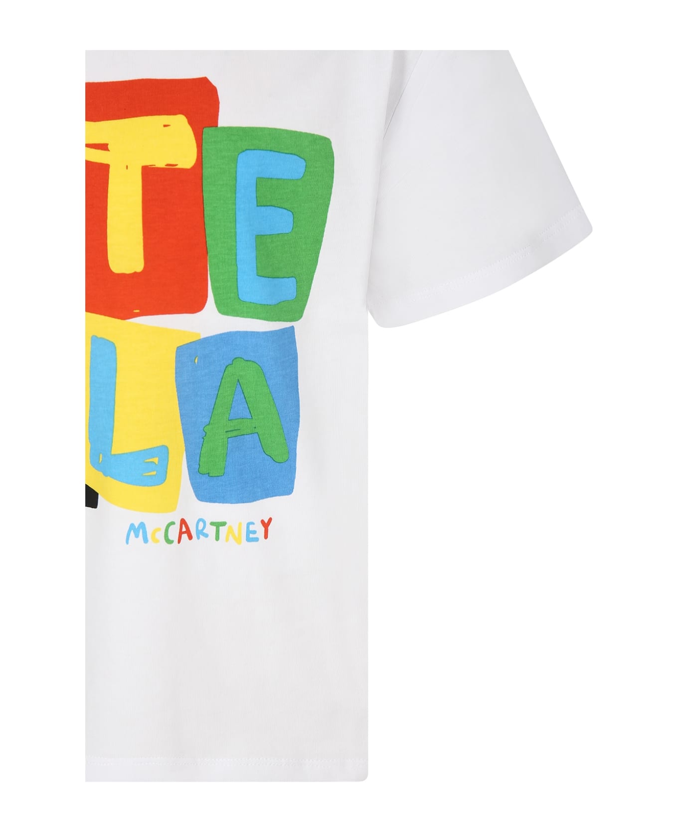 Stella McCartney Kids White T-shirt For Boy With Logo Print - White