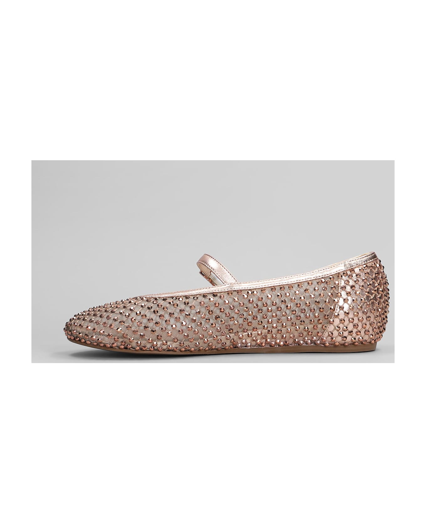 Le Silla Gilda Ballet Flats In Copper Leather - copper