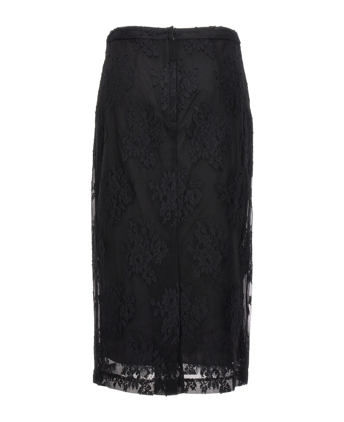 Dolce and & Gabbana Lace Sheath Skirt - Black  