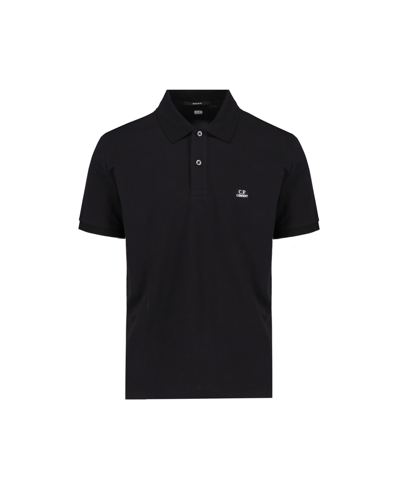 C.P. Company 'stretch Piquet' Regular Polo Shirt - Black