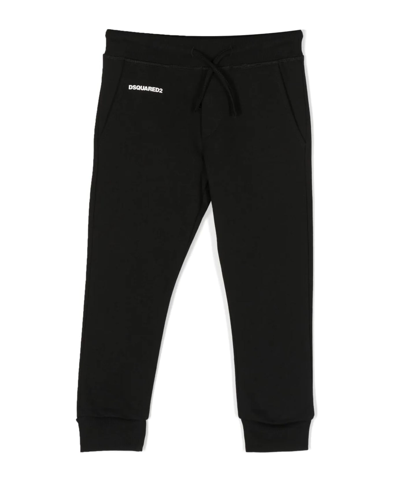 Dsquared2 Black Cotton Track Pants - Nero