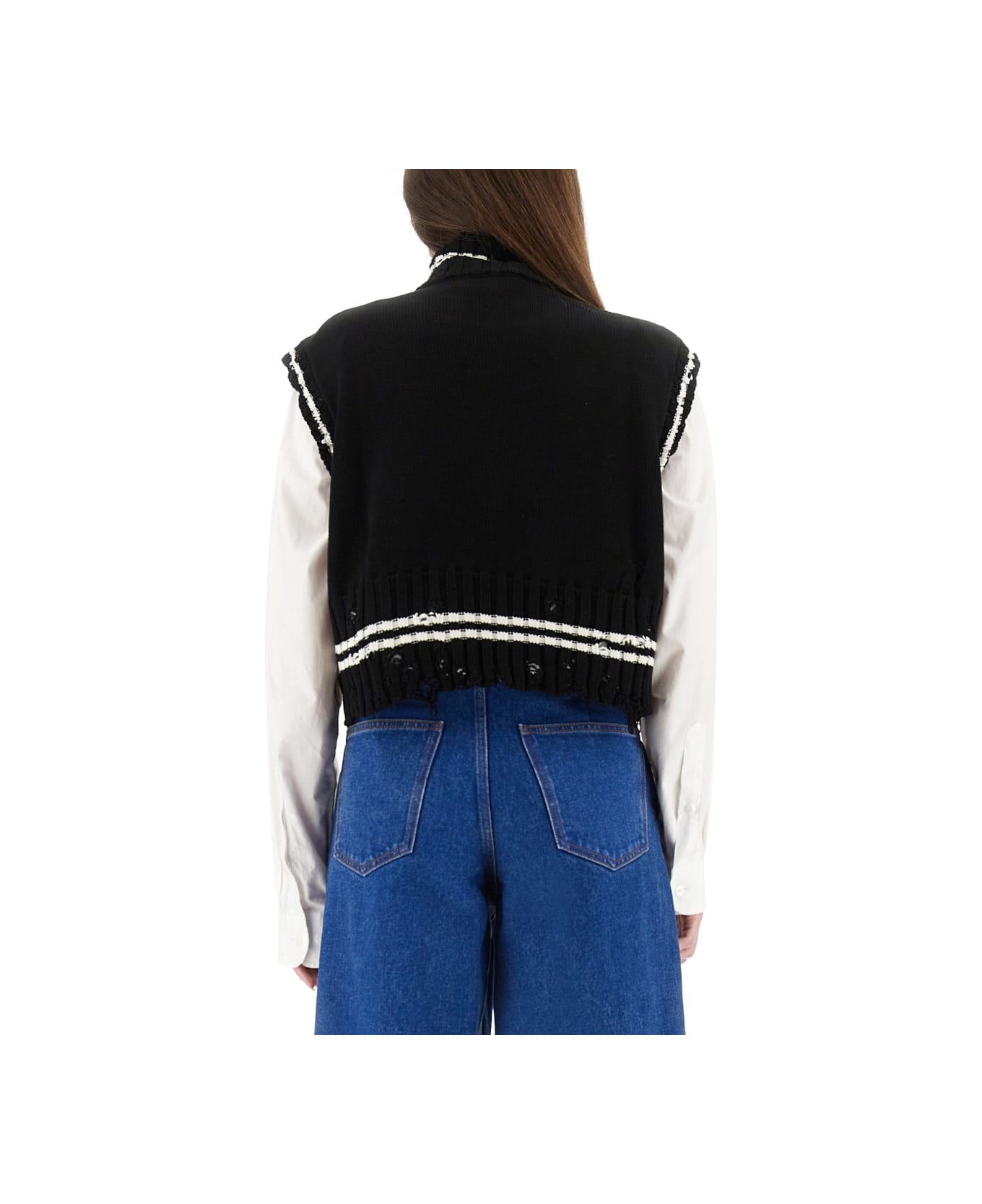 Marni Short Cotton Vest - BLACK