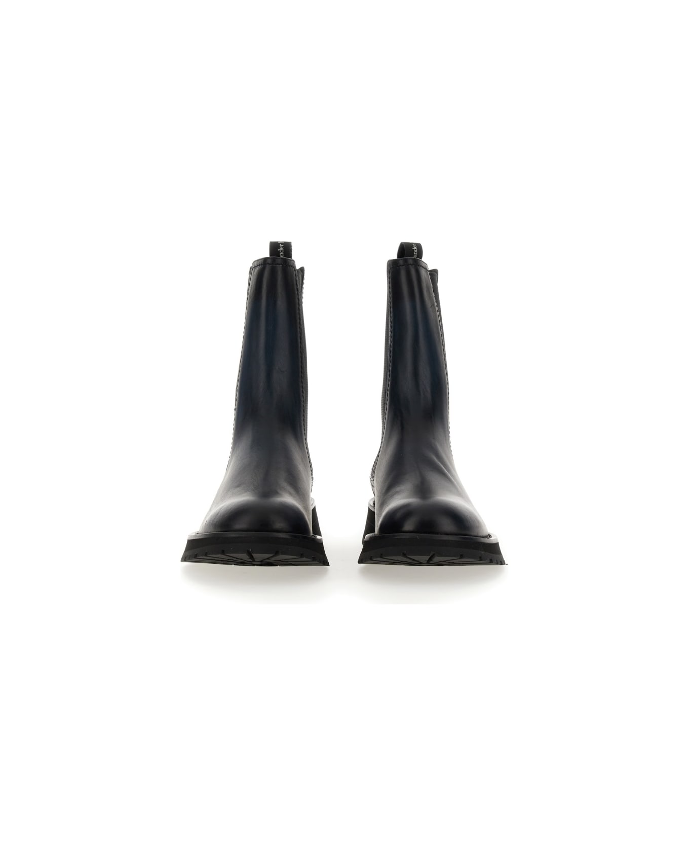 Alexander McQueen Leather Boot - CHARCOAL