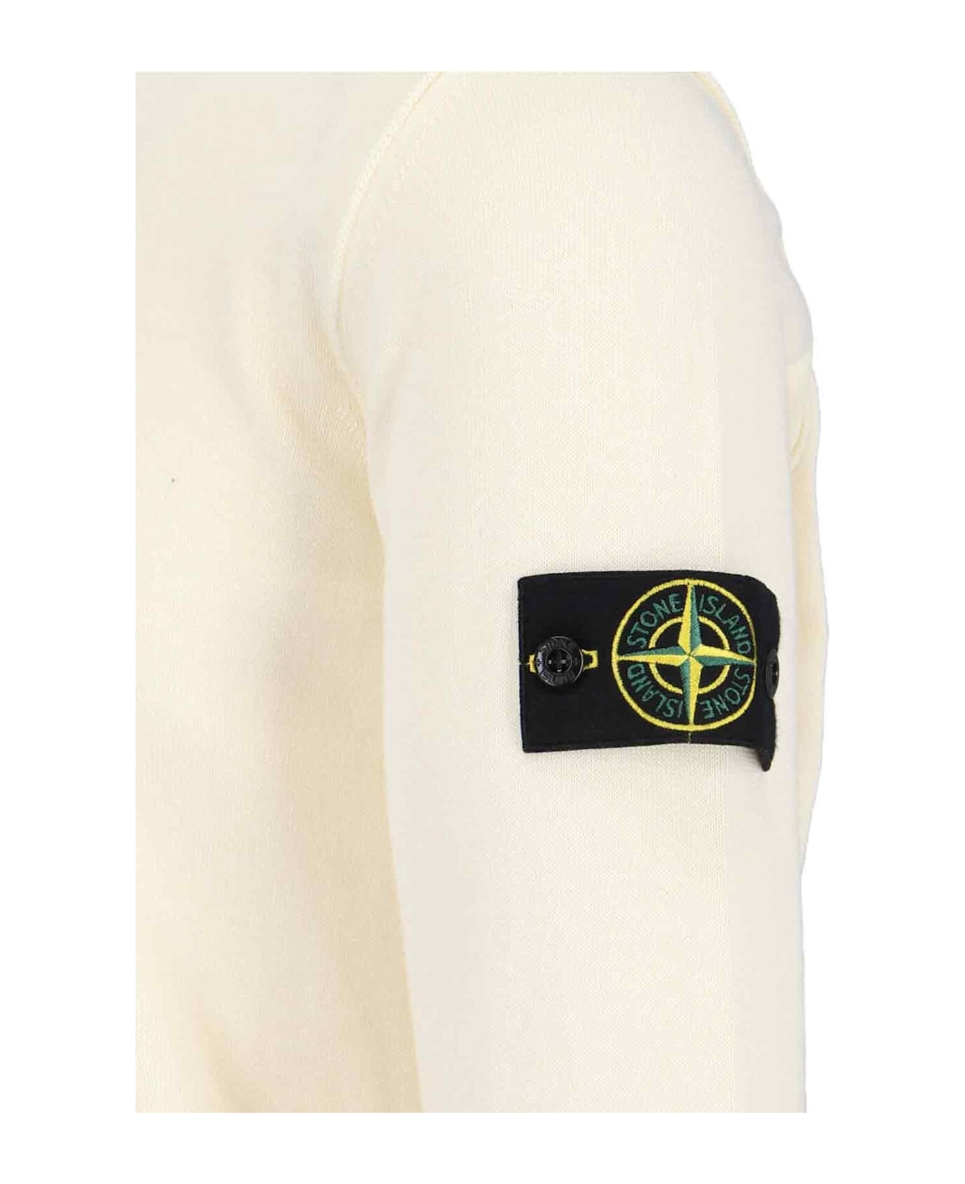 Stone Island Logo Crew Neck Sweater - Avorio