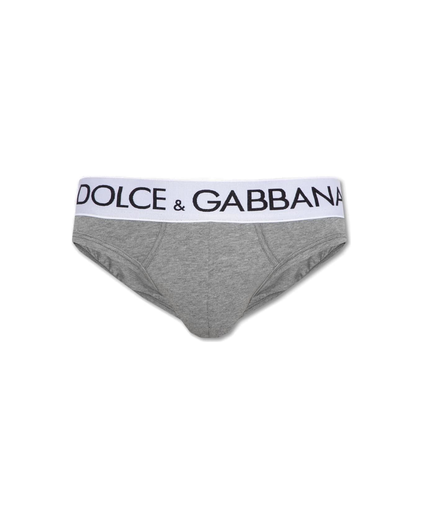 Dolce & Gabbana Two Way Stretched Mid-rise Briefs - MELANGE GREY ショーツ