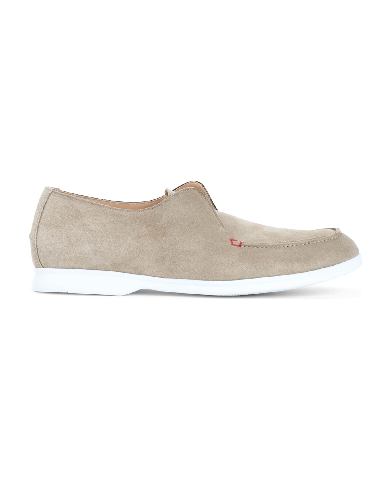 Kiton Calf Leather Loafers - Beige