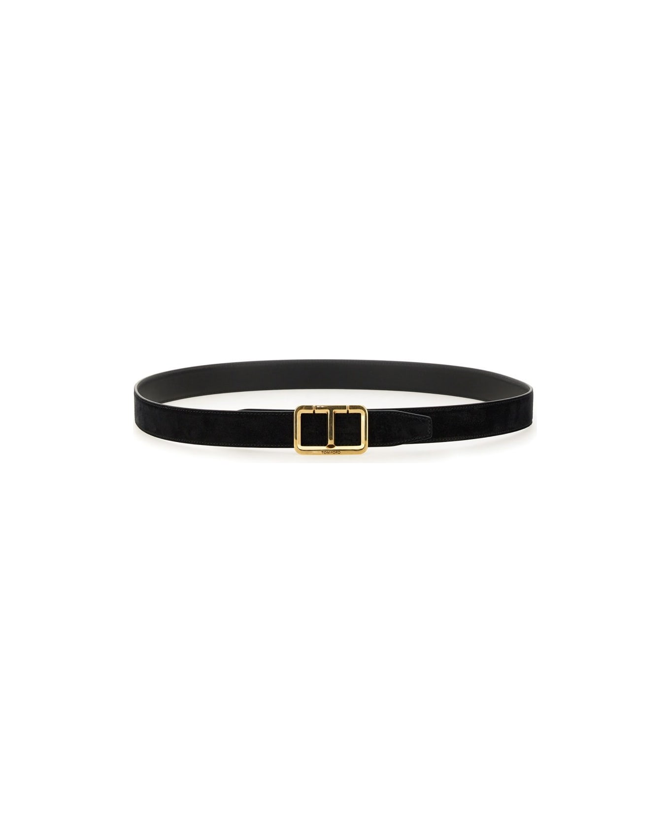 Tom Ford Logo-buckle Fastened Belt - BLACK