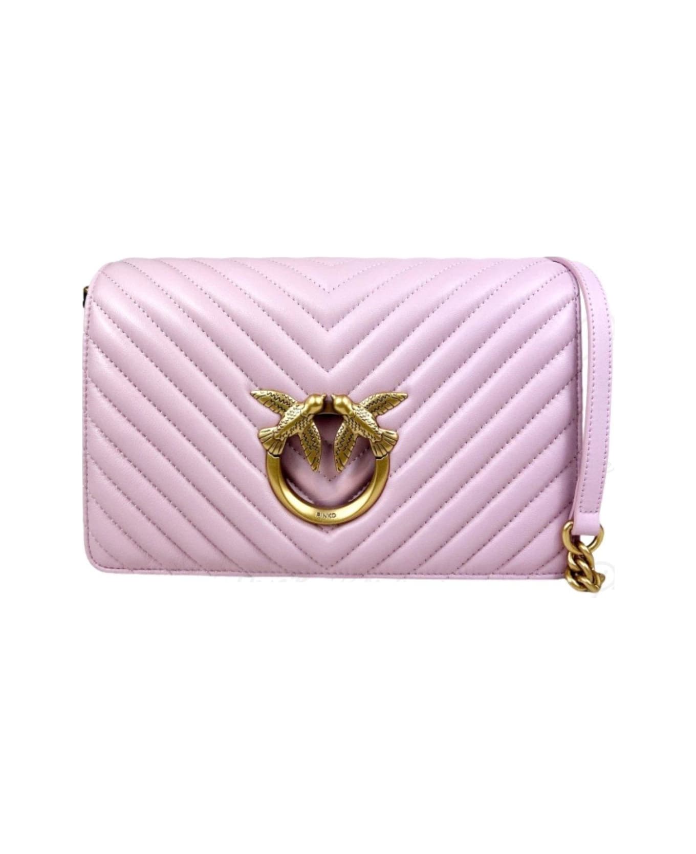 Pinko Classic Click V-quilted Shoulder Bag - Wwgq Purple