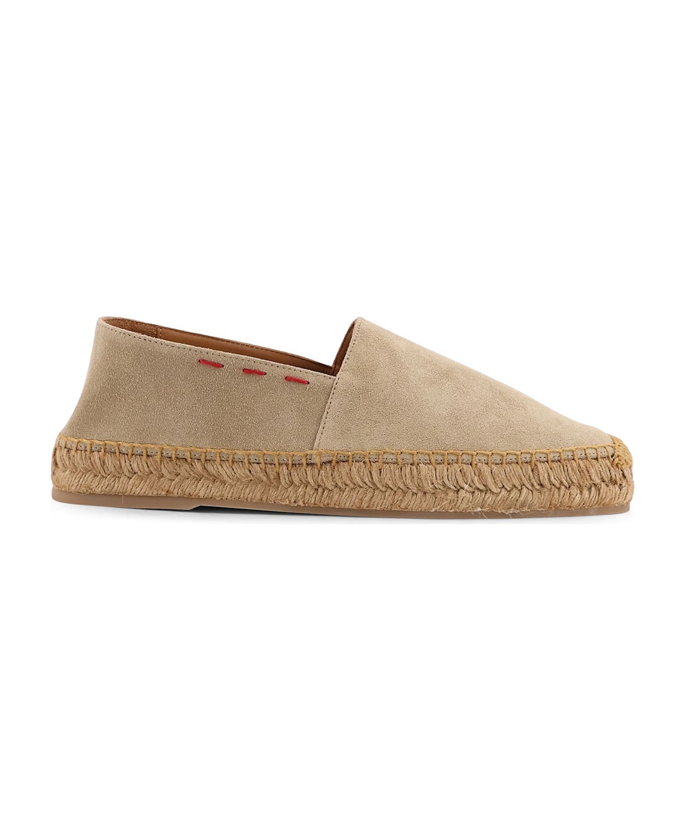 Kiton Suede Espadrilles With Iconic Stitching - Sand