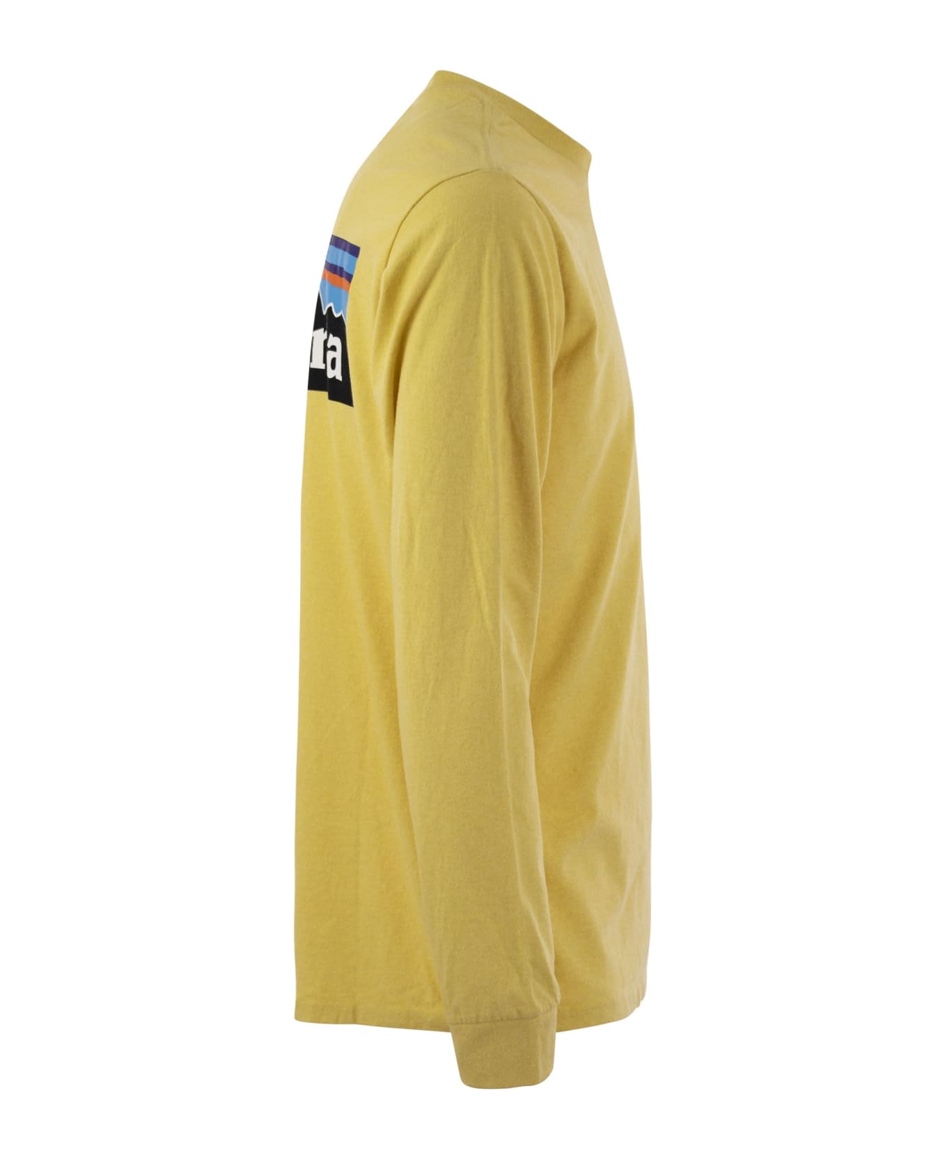 Patagonia T-shirt With Logo Long Sleeves - Yellow