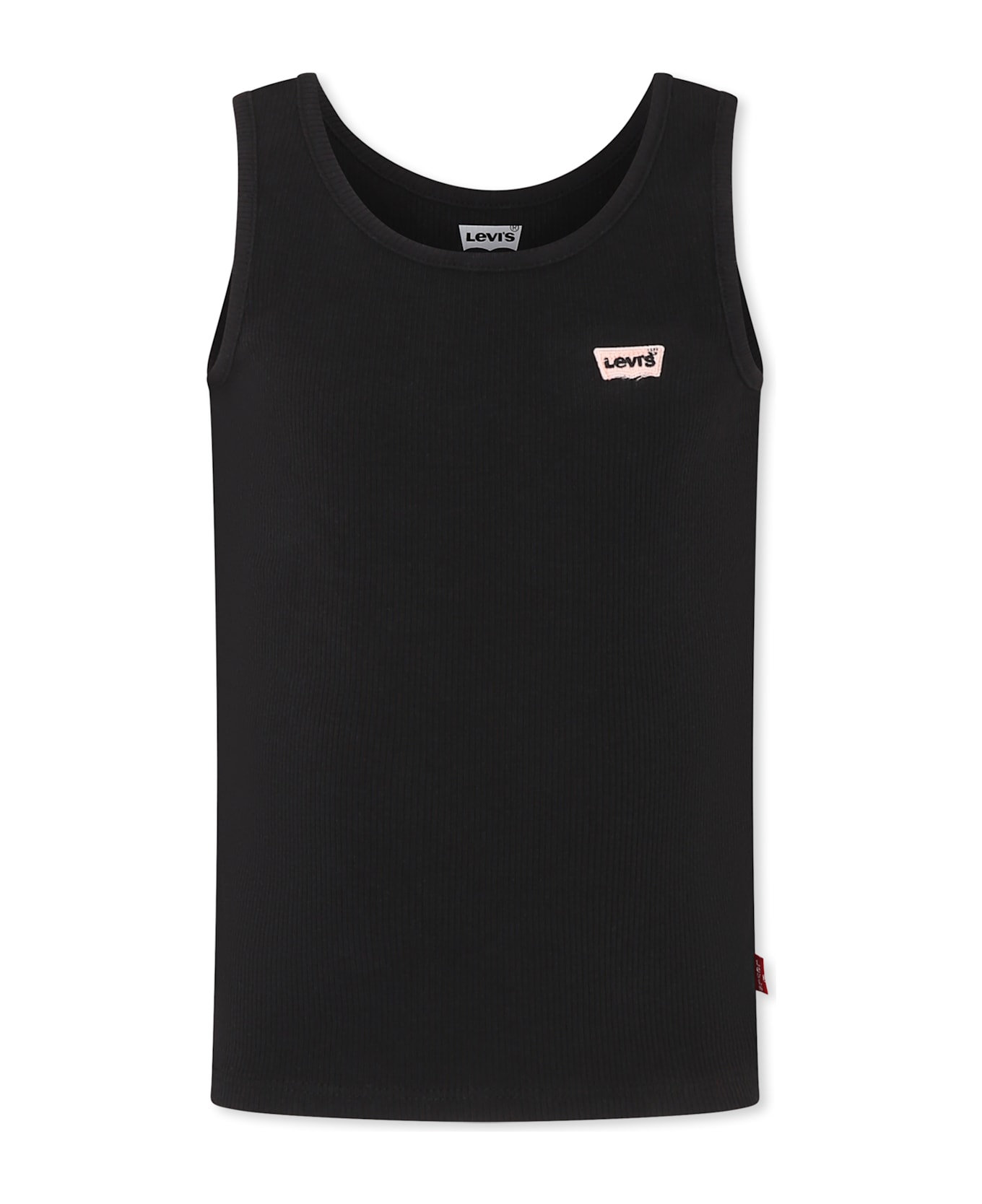Levi's Black Tank Top For Girl With Logo - Black