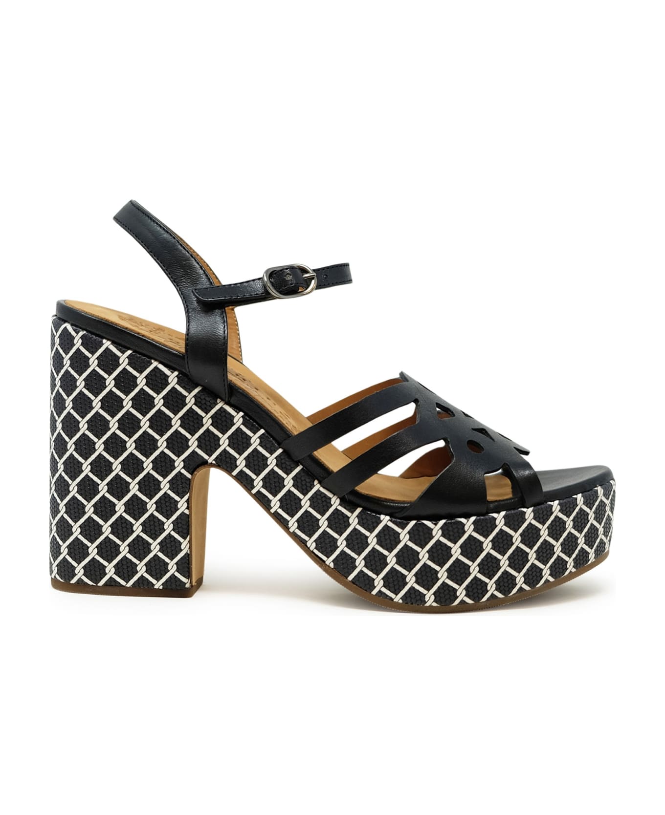 Chie Mihara Black Leather Jelele Sandals - BLACK