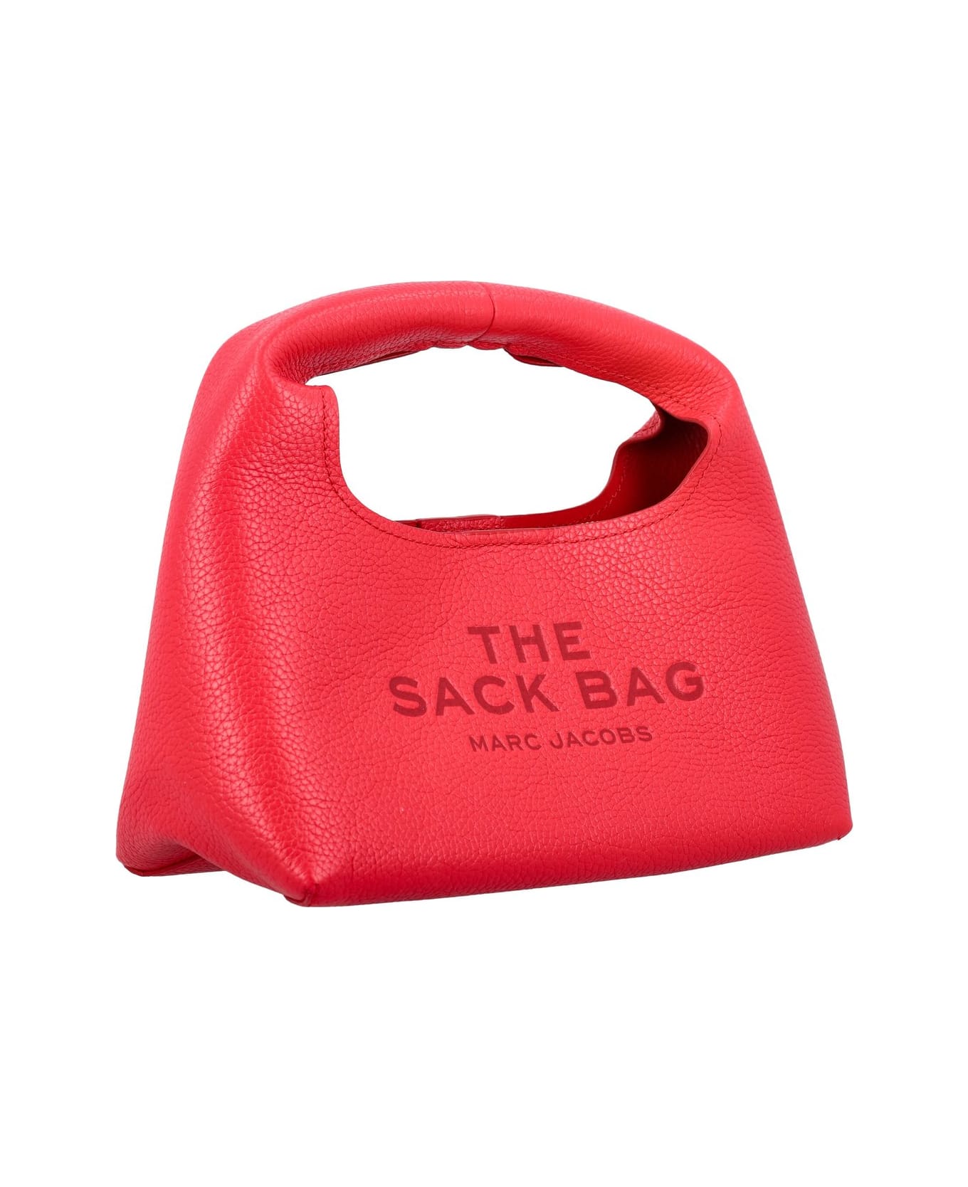 Marc Jacobs Logo Debossed Mini Top Handle Bag - TRUE RED