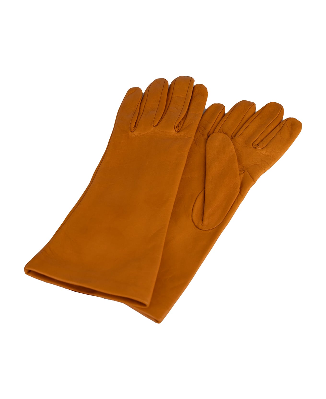 Liviana Conti Nappa Gloves Lined With Marigold Leather - Calendula
