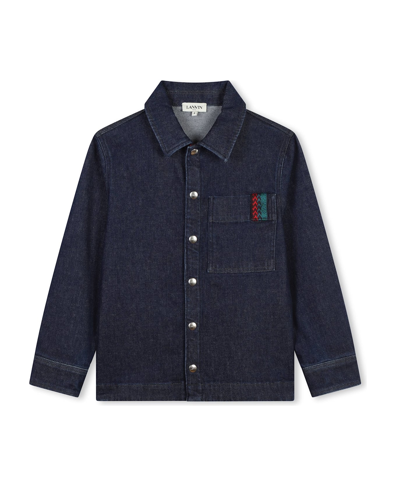 Lanvin Camicia Denim Con Stampa - Blu