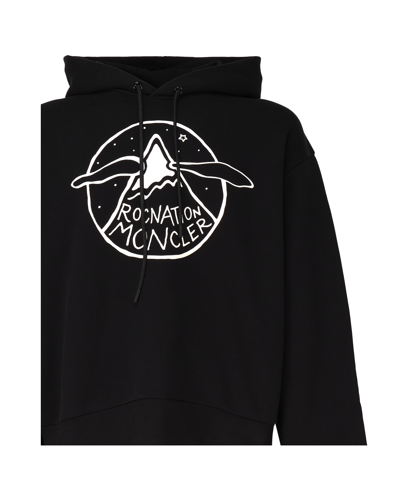Moncler Genius Logoed Hooded And Zippered Sweatshirt - Black