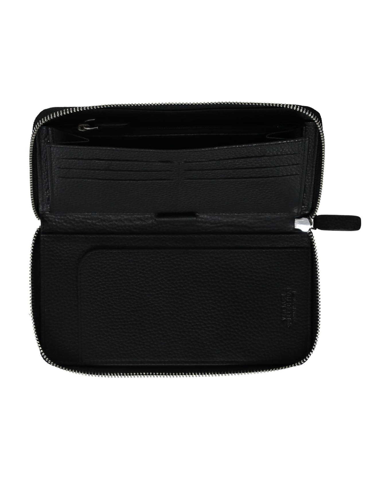 Versace Collection Leather Zip Around Wallet - black 財布