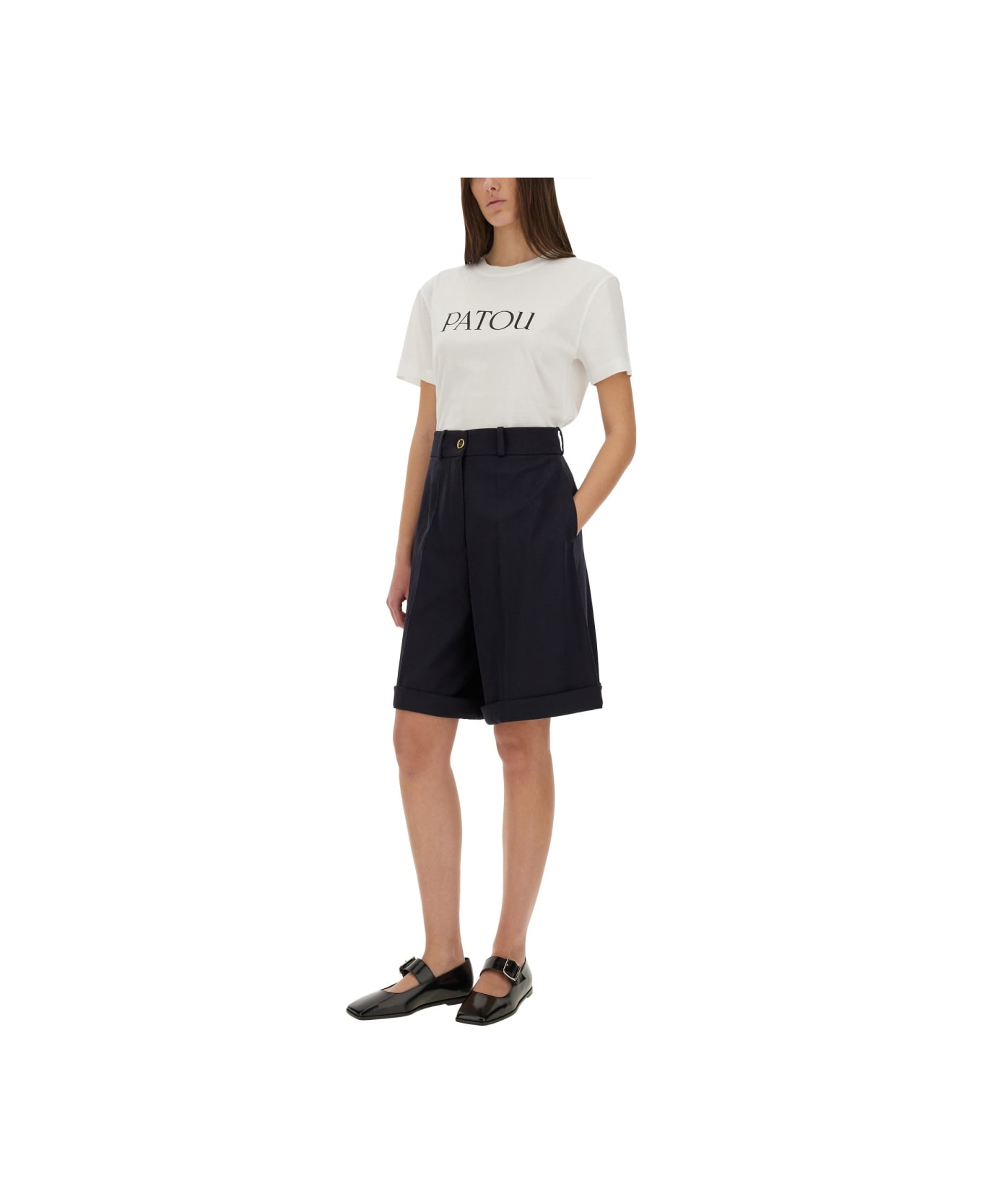 Patou Logo Print T-shirt - WHITE