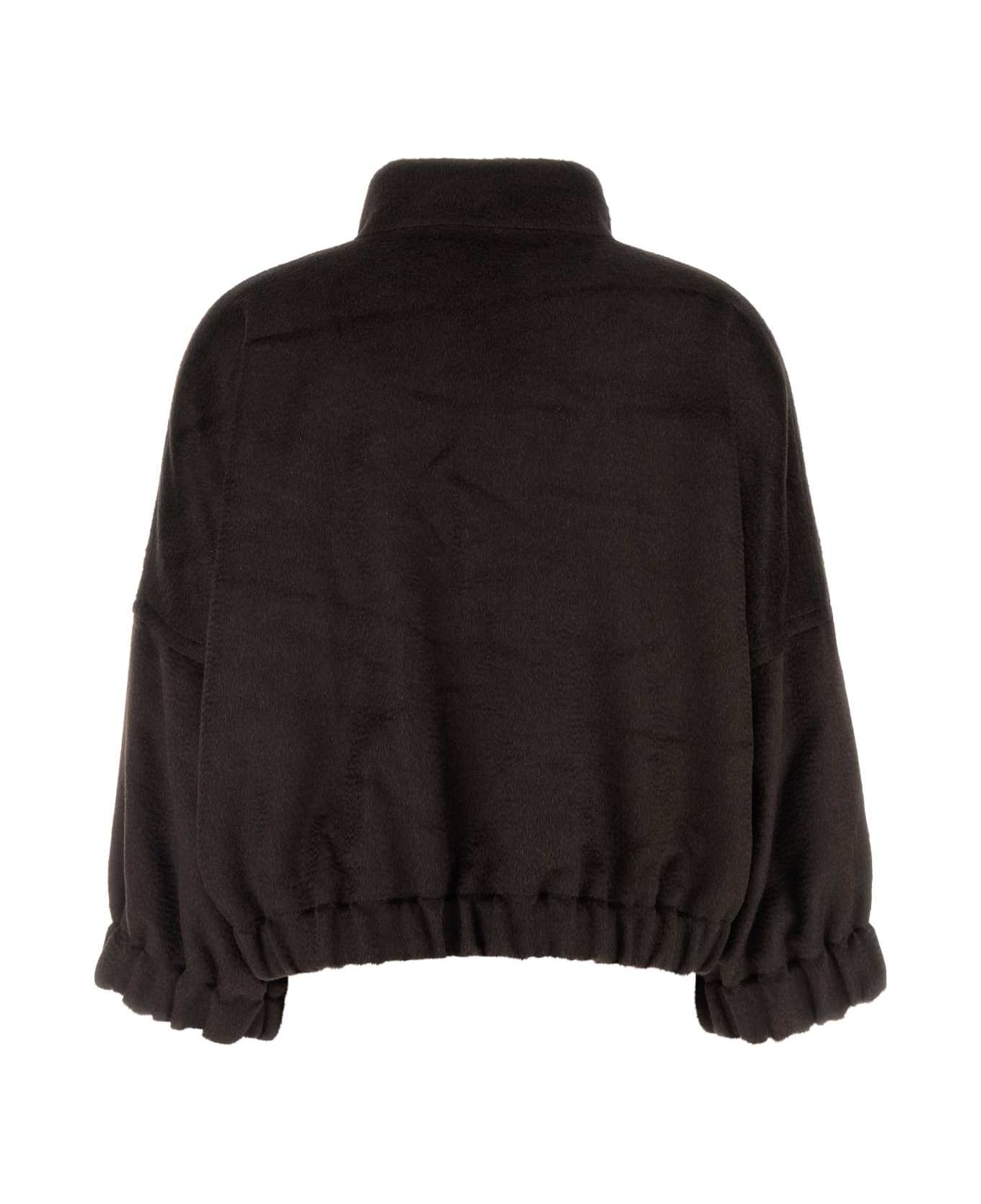 Giorgio Armani Brow Alpaca Blend Jacket - MARRONE