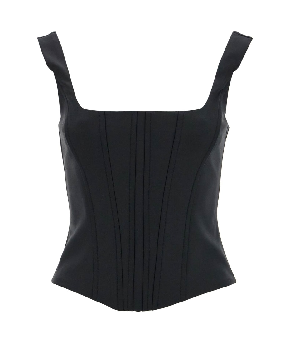 Giuseppe di Morabito Stretch Wool Corset Top With Nine Words