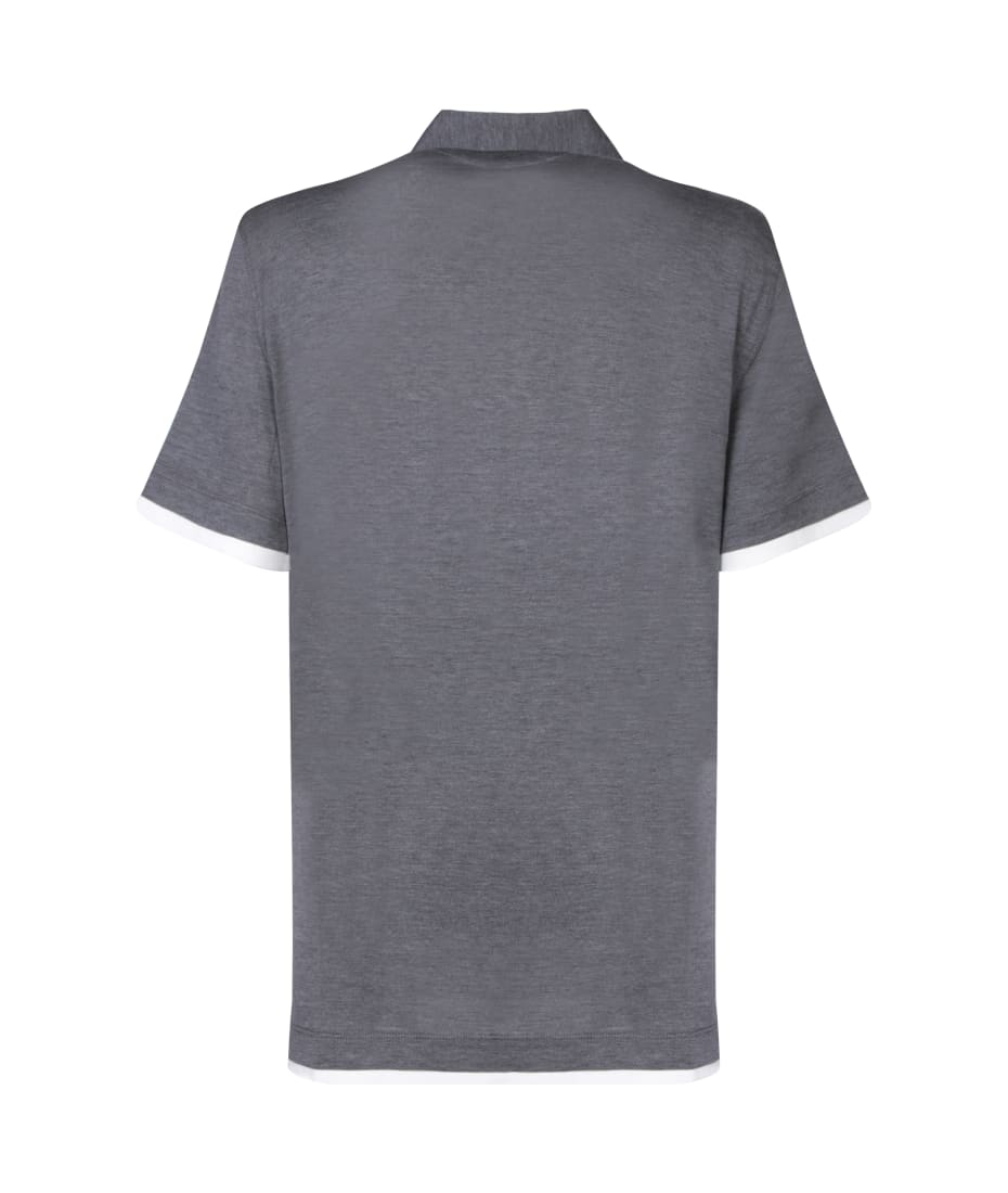 【送料&関税込】Brunello Cucinelli Silk And Cotton Grey Polo Brunello Cucinelli Silk And Cotton Grey Polo Shirt | italist