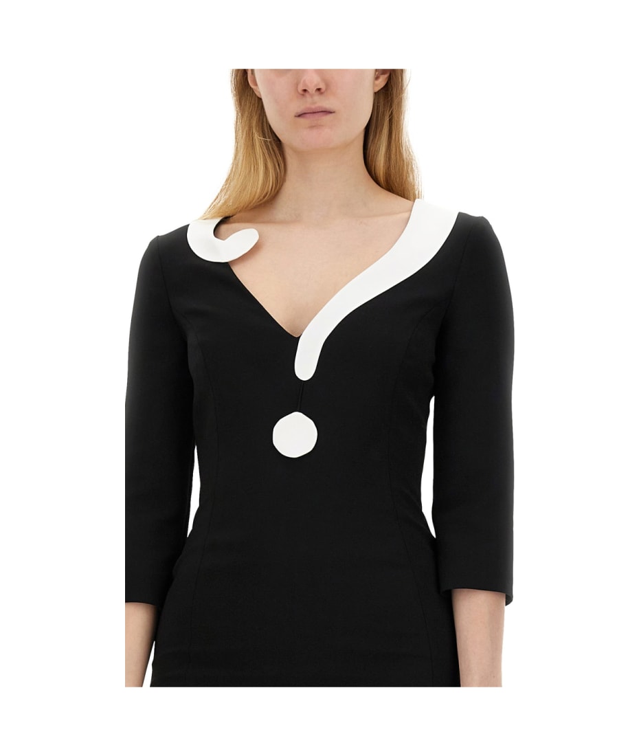 【送料&関税込】Moschino Crepe House Symbols Dress !? Moschino Crepe House Symbols Dress !? | italist