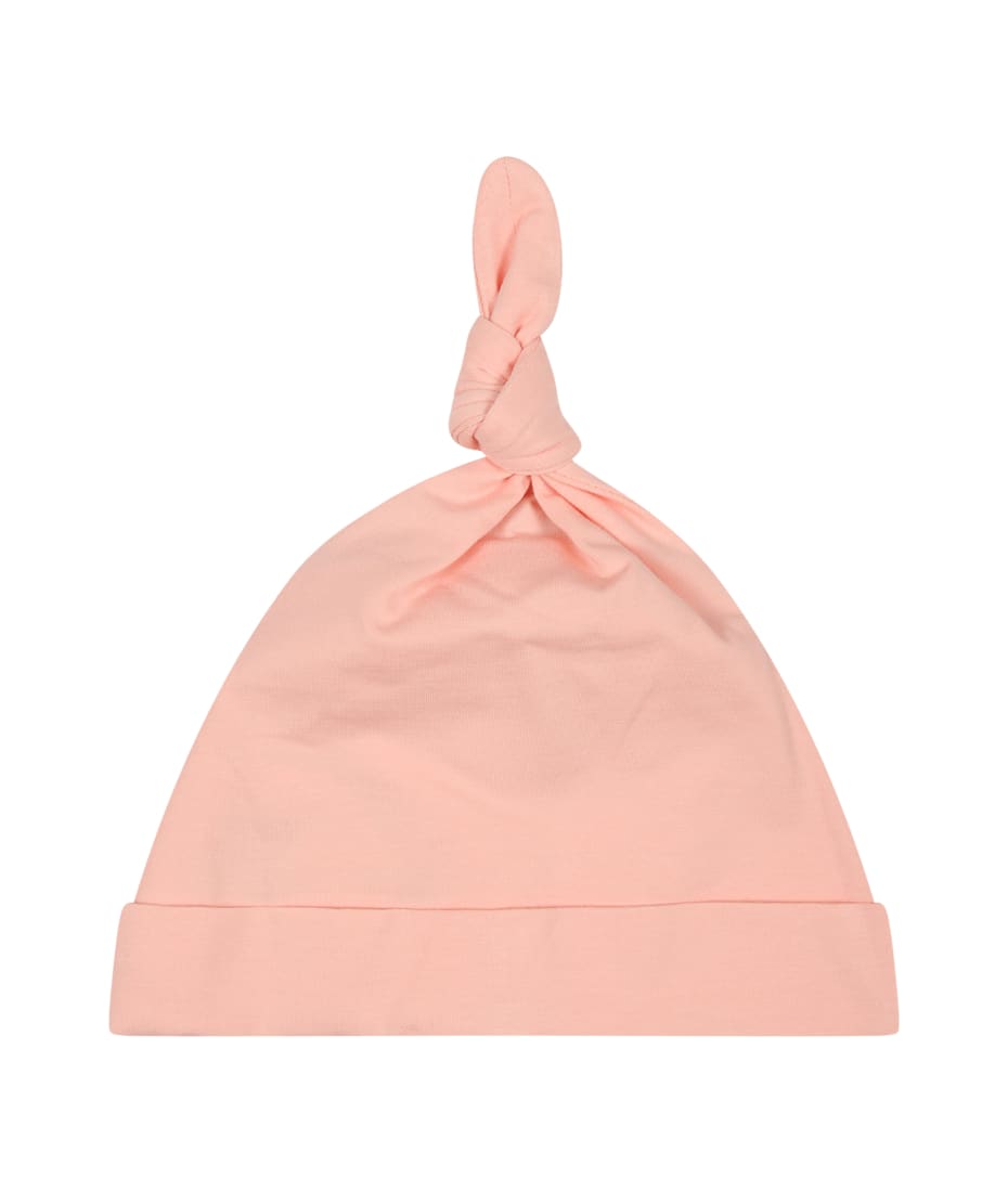 Burberry Pink Set For Baby Girl With Logo - Pale Peach
