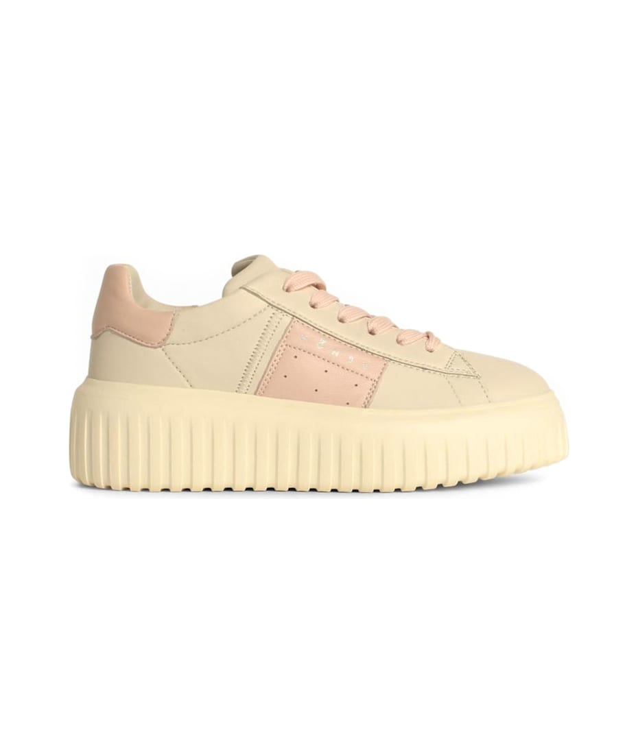 スニーカー HOGAN Ivory Nappa Leather H-Stripes Sneakers Hogan 'h Stripes' Ivory Leather Sneakers | italist