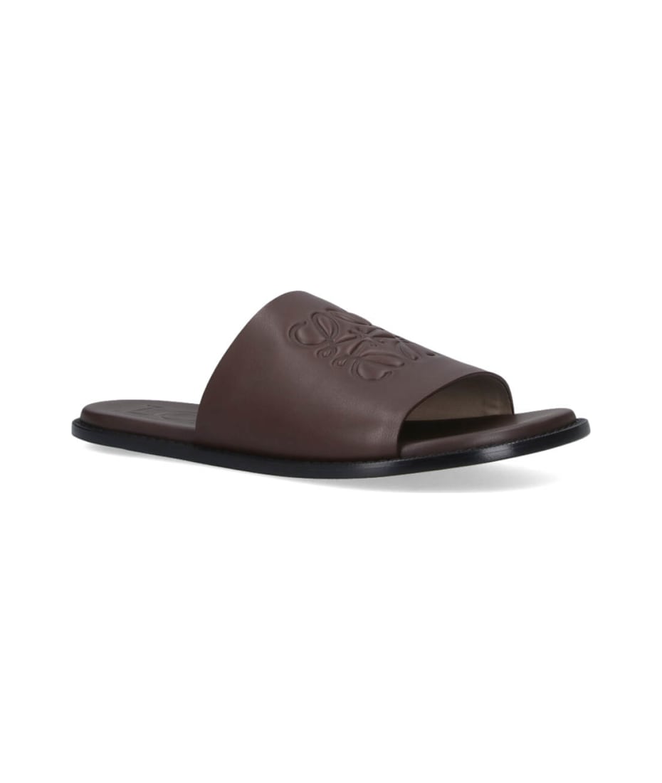 サンダル LOEWE Anagram Flex slide sandals in smooth leather Loewe 'anagram Flex' Slide Sandals | italist