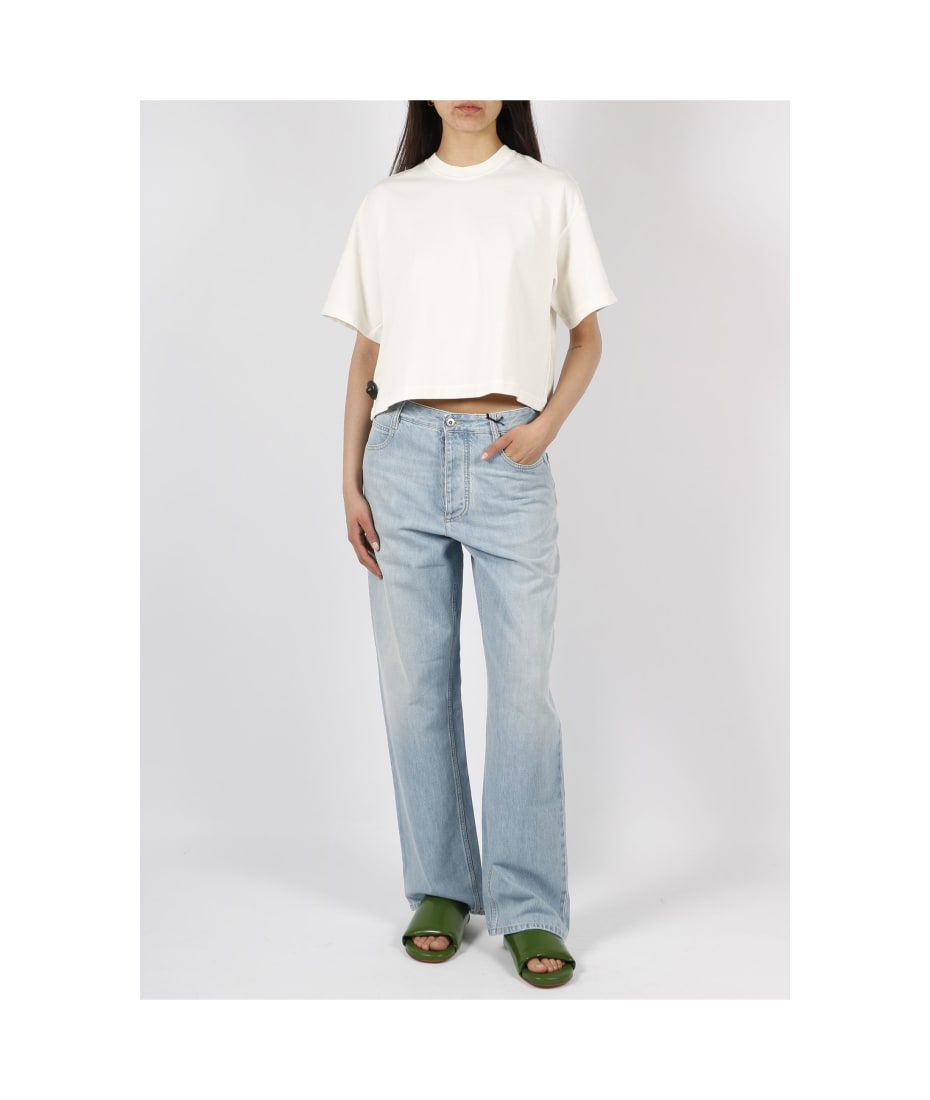 パンツ BOTTEGA VENETA BLEACHED LIGHT WIDE LEG DENIM PANTS Bottega Veneta® Women's Wide Leg Light-Bleached Denim in