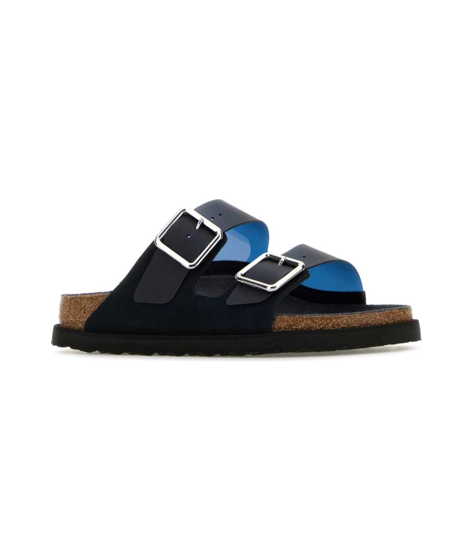 サンダル・ミュール Birkenstock 1774 Navy Blue Suede And Pvc Arizona Slippers Birkenstock 1774 Navy Blue Suede And Pvc Eternal Sunshine