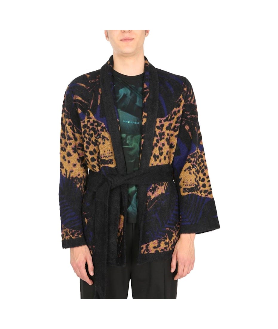 【送料&関税込】Saint Laurent Leopard Intarsia Robe Saint Laurent Leopard Intarsia Robe | italist