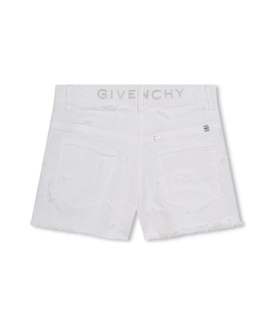 Givenchy White Shorts With Worn Effect - Bianco