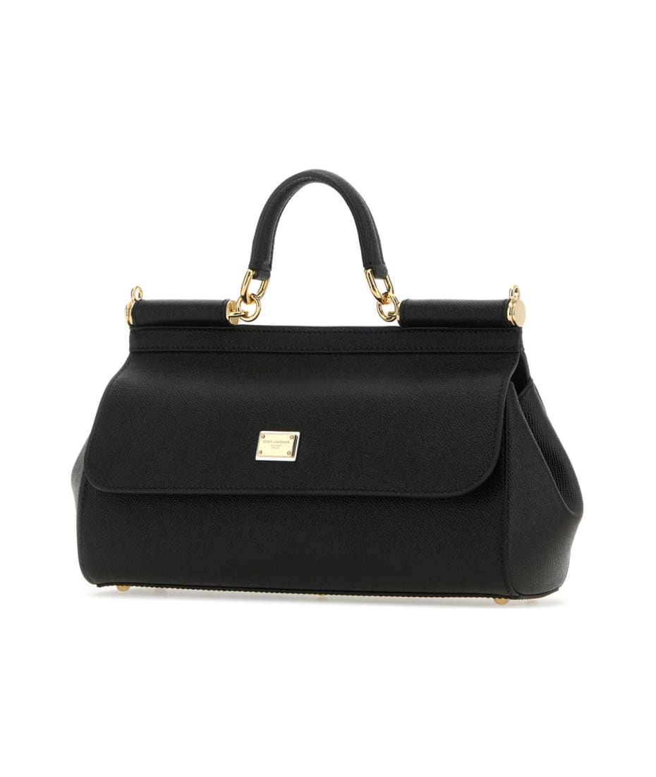 ハンドバッグ DOLCE & GABBANA BLACK LEATHER MEDIUM SICILY HANDBAG Dolce & Gabbana Black Leather Medium Sicily Handbag