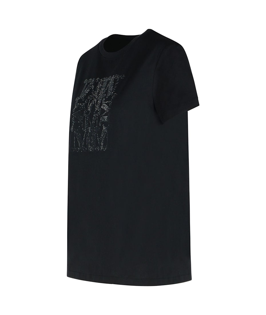 【MAX MARA】 BLACK GIOVANE COTTON T-SHIRT MaxMarabesque cotton T-shirt, black | 