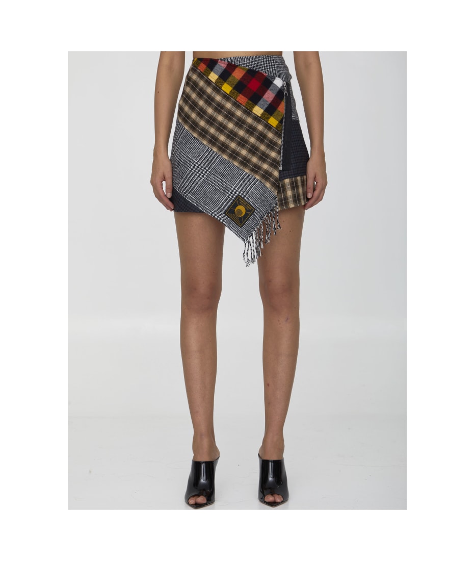 Clashing Tartans Mini Skirt