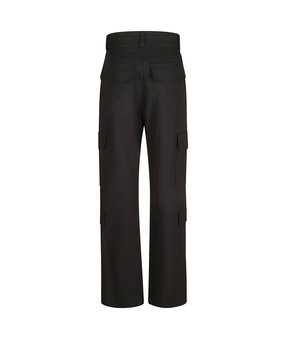 MSGM Belted Cargo Trousers - Black