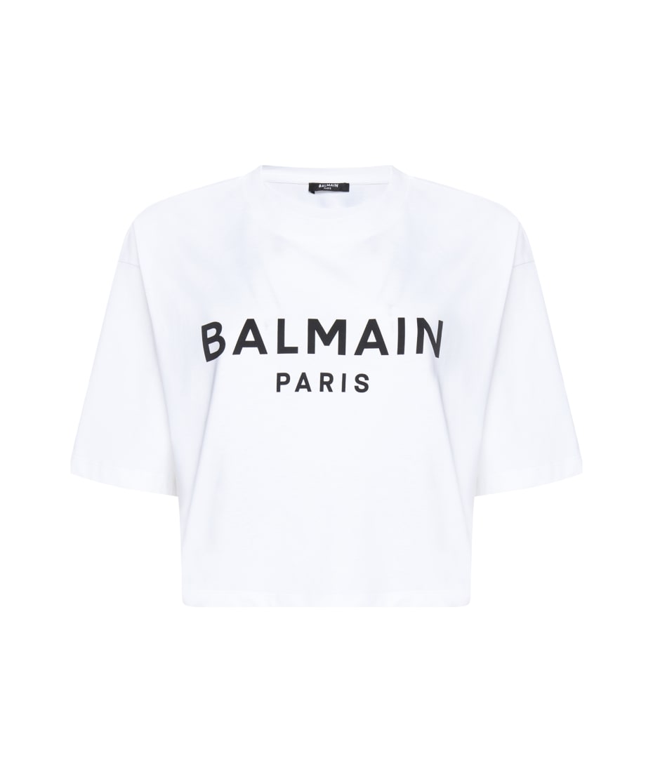 Balmain Logo Print Cropped T-shirt | italist