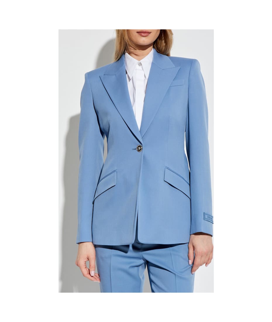 【送料&関税込】Versace Wool Blazer With Closed Lapels Versace Wool Blazer With Closed Lapels | italist