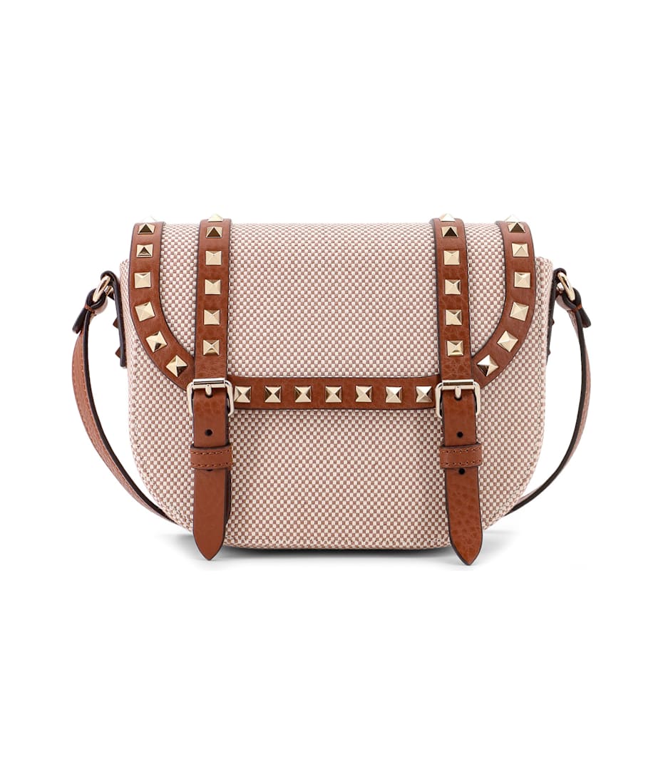 ショルダーバッグ・ポシェット VALENTINO GARAVANI Messenger rockstud fabric and leather Valentino Garavani Messenger Rockstud Fabric And Leather