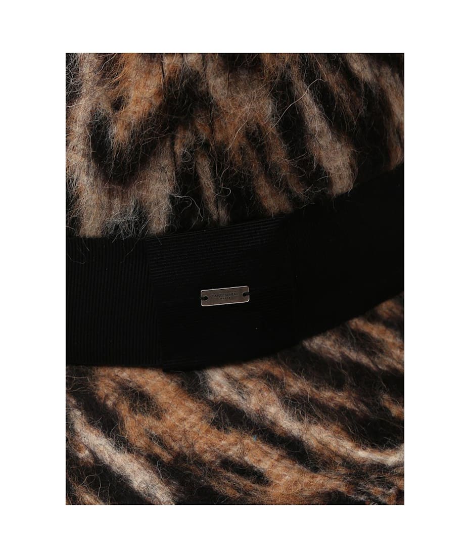 Saint Laurent Animal Print Fedora Hat | italist