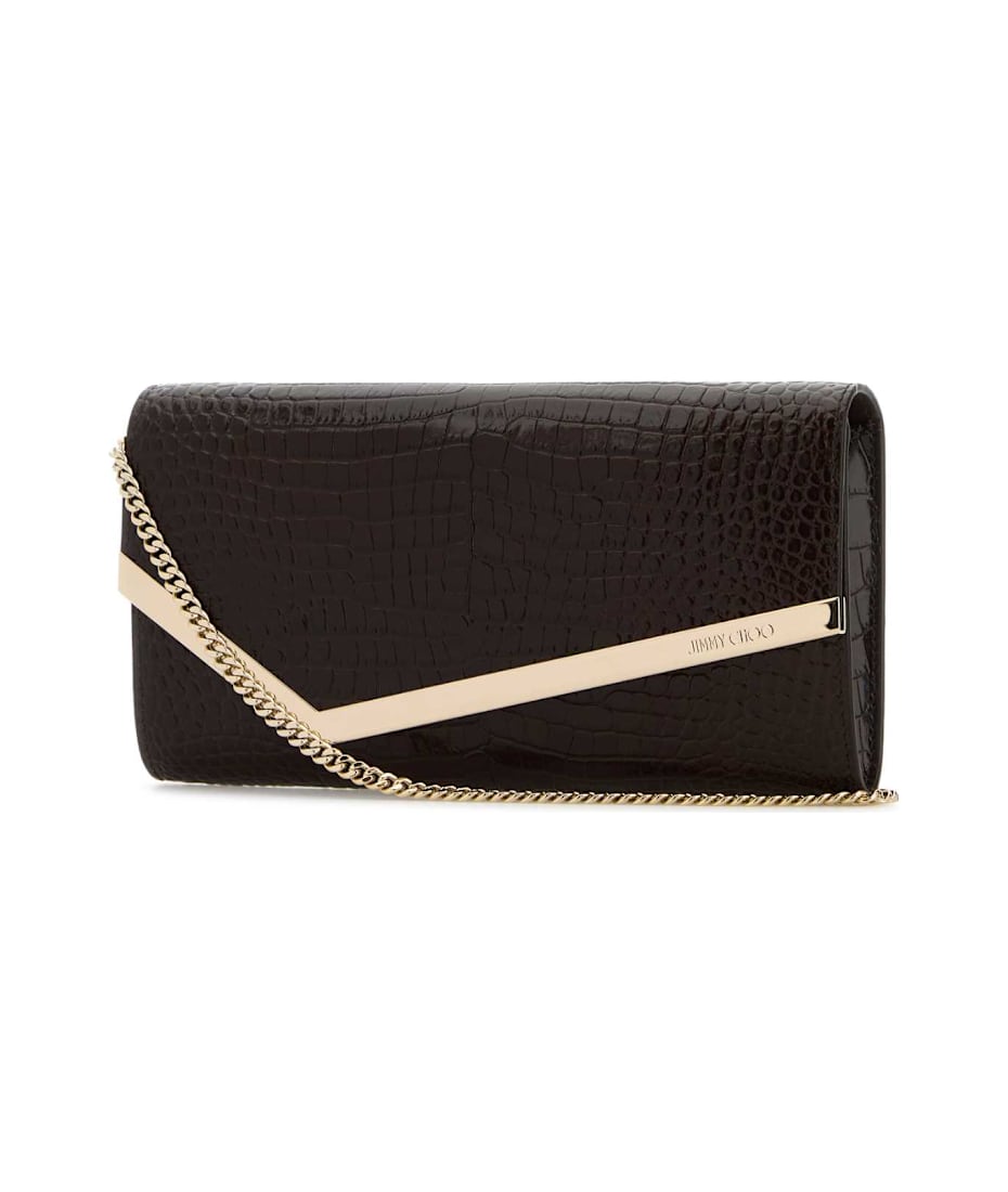 クラッチバッグ Jimmy Choo Chocolate Leather Emmie Clutch Jimmy Choo Chocolate Leather Emmie Clutch | italist, ALWAYS