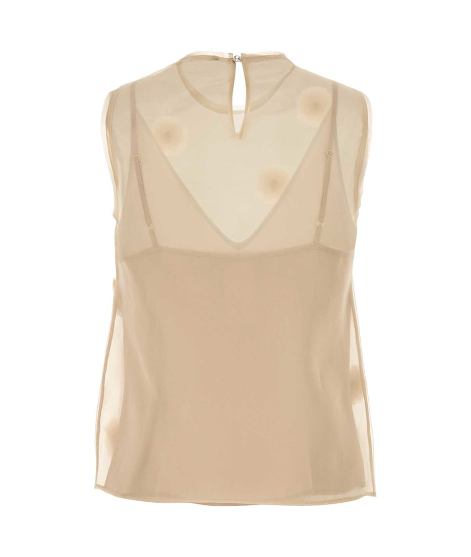 Tシャツ・カットソー Max Mara Studio Beige organza Achille top 6261015406034-e-