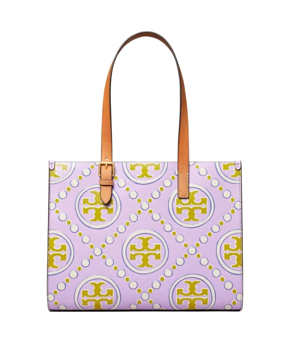 Tory Burch T Monogram Coated Canvas Tote In New Ivory