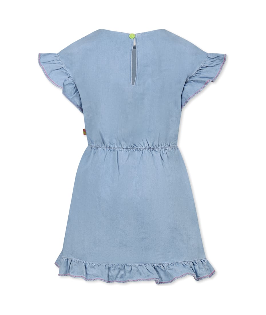 white christmas dresses Billieblush Girls Summer Embroidered Denim Dress – Little Lily & Co main image 1