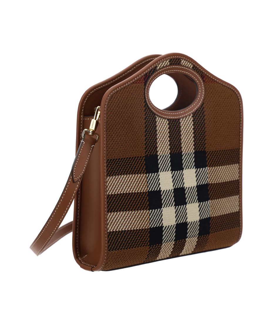 BURBERRY - ☆まいこページ☆ Burberry Fabric And Leather Mini Pocket Handbag | italist