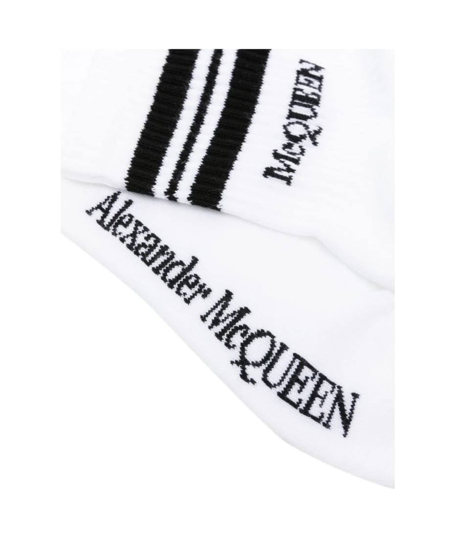 タイツ・ソックス ALEXANDER MCQUEEN Woman Socks White 7793653D17Q 9060 Alexander McQueen Women's Socks Medium 9 NWT White With