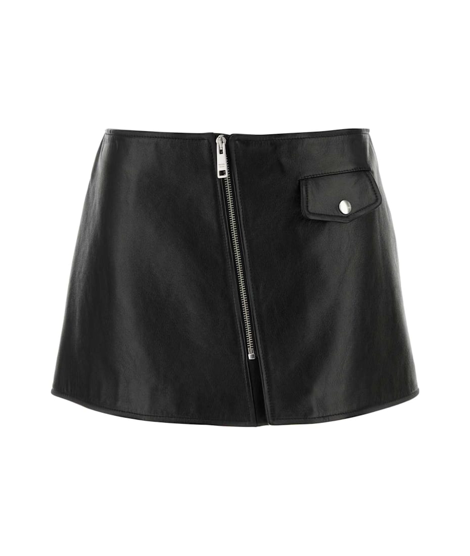 ミニスカート Prada Black Leather Mini Skirt Prada Black Leather Mini Skirt | italist