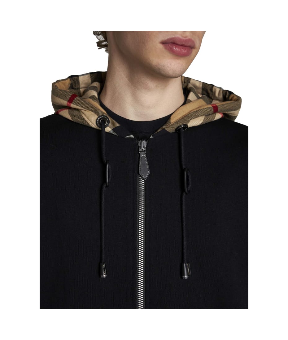 【BURBERRY】SAMUEL HOODIE◆8045006131471 Burberry Samuel Zip Hoodie in Black | FWRD